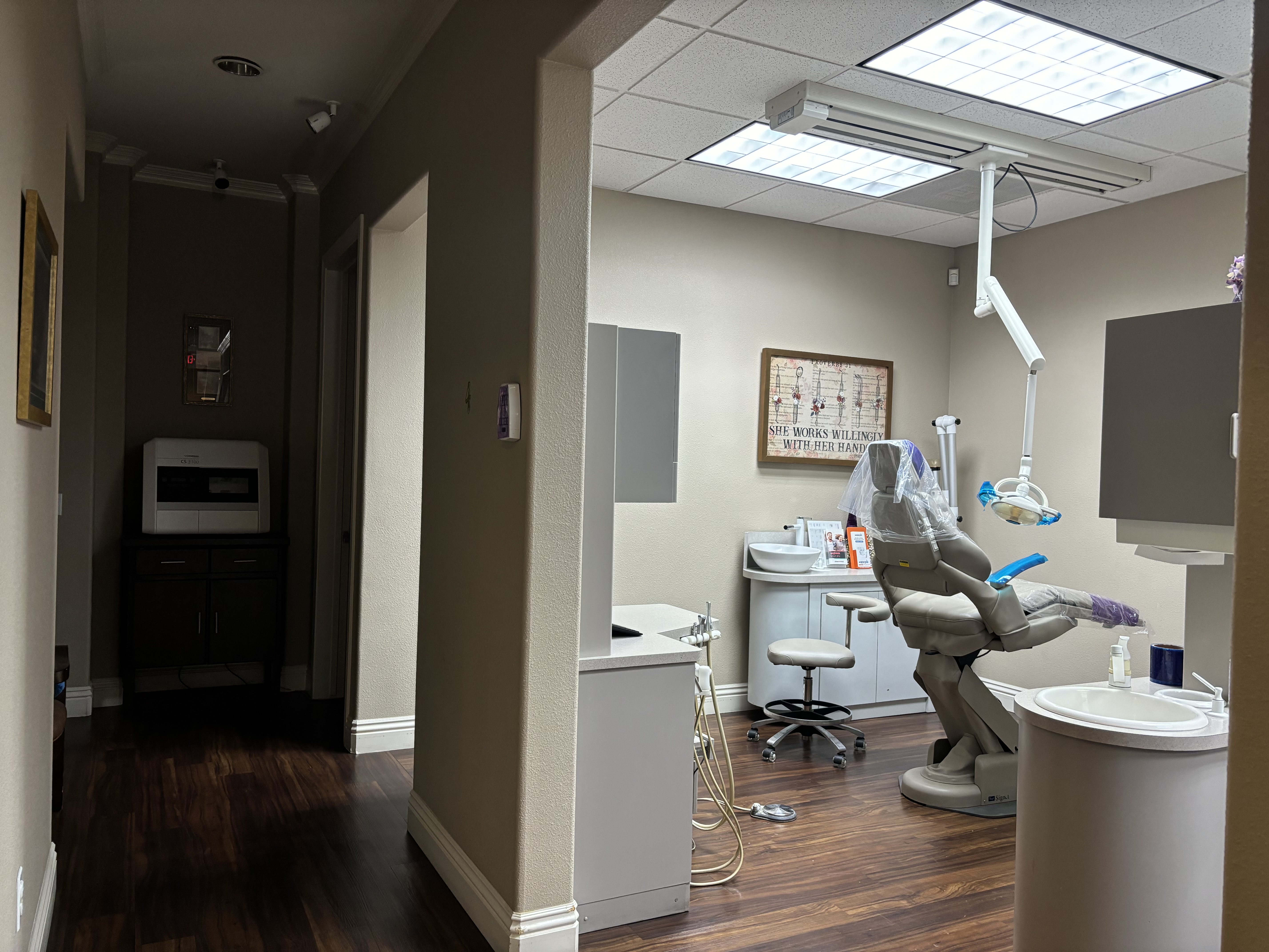 Hallway and dental operatory interior